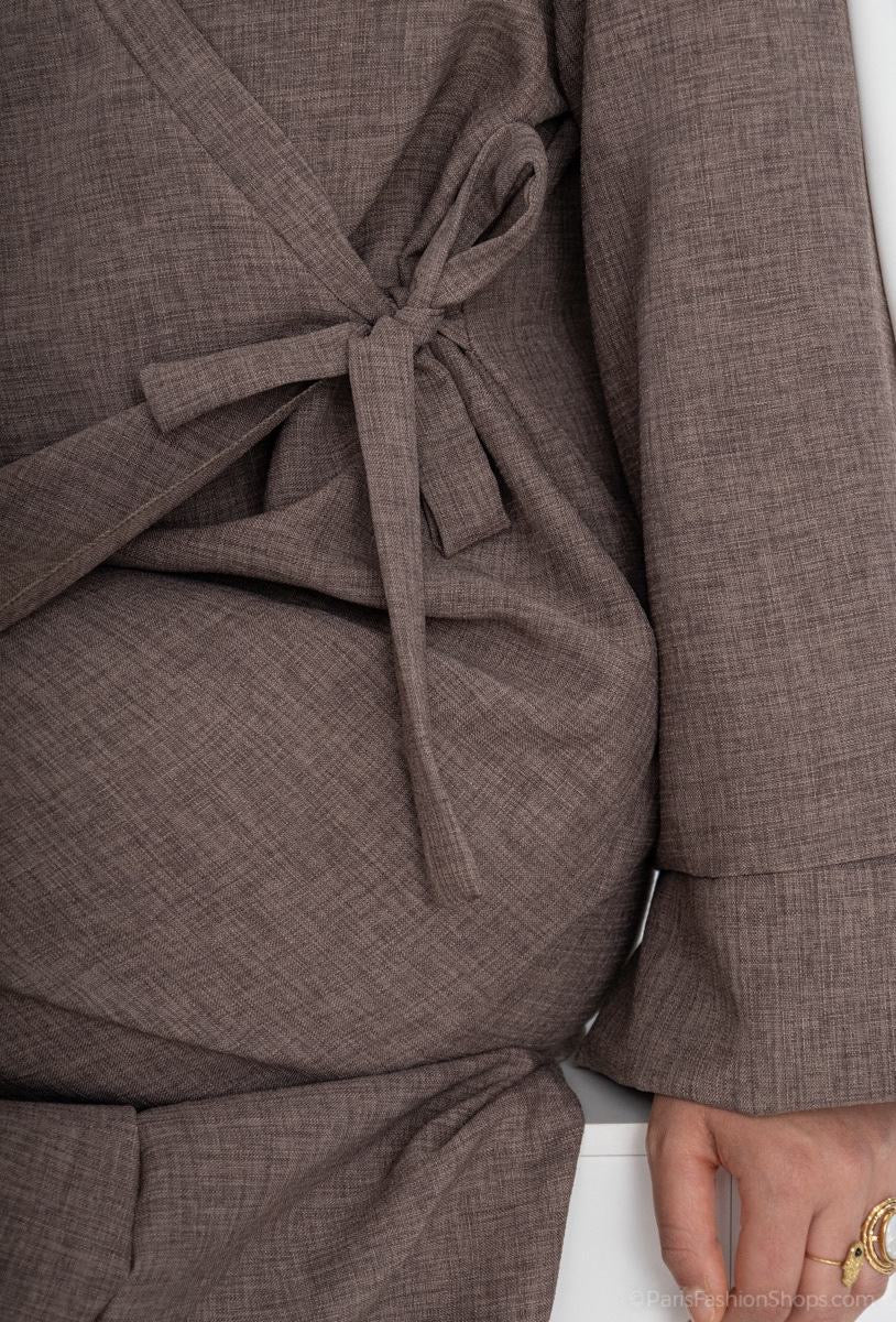 Maxi Abaya Kimono (Leinen-Optik)