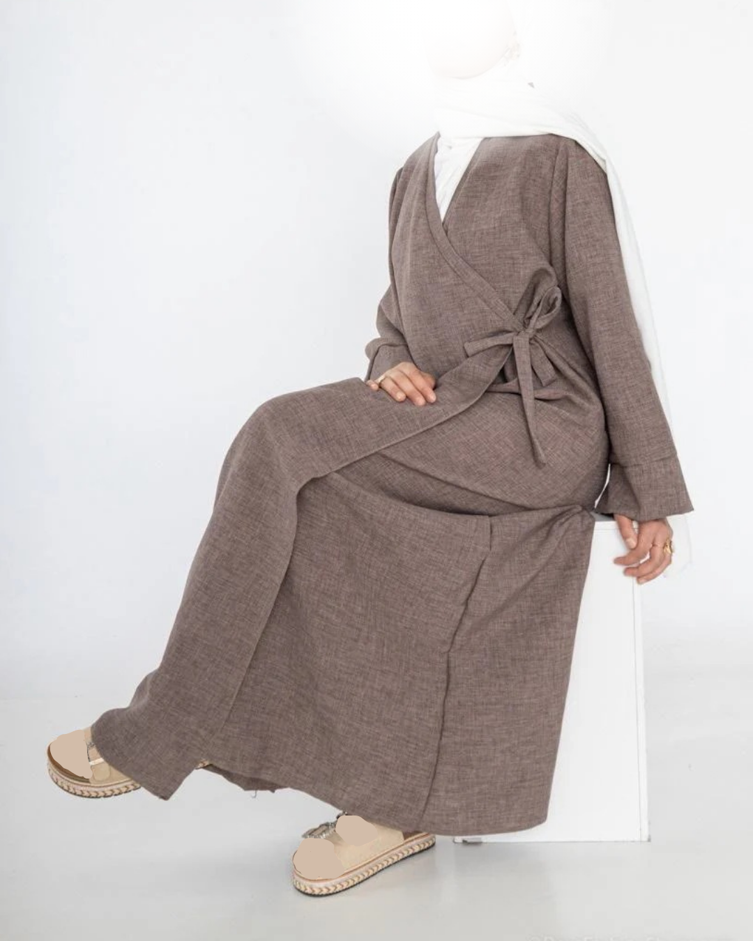 Maxi Abaya Kimono (Leinen-Optik)